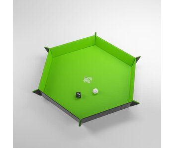 Magnetic Dice Tray - Hexagonal - Black / Green