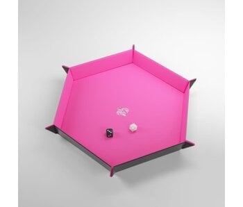 Magnetic Dice Tray - Hexagonal - Black / Pink