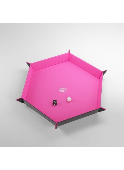 Magnetic Dice Tray - Hexagonal - Black / Pink