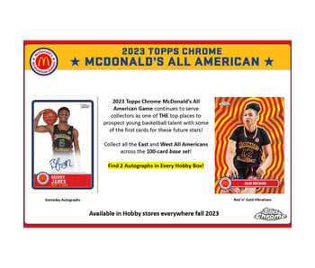 Topps Chrome McDonald's All American Games Bastketball 2023