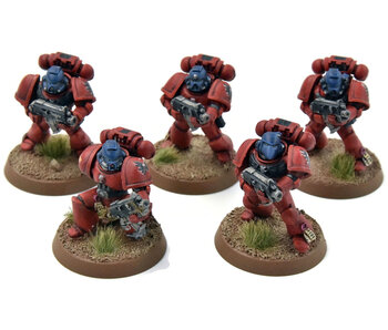 BLOOD ANGELS 5 Tactical Marines #1 WELL PAINTED Warhammer 40K
