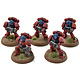 BLOOD ANGELS 5 Tactical Marines #1 WELL PAINTED Warhammer 40K