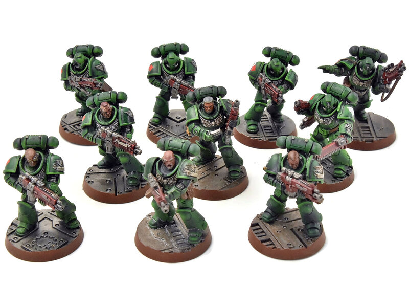 Games Workshop DARK ANGELS 10 Intercessors #1 WELL PAINTED Warhammer 40K