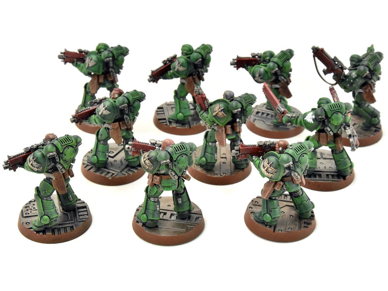 Games Workshop DARK ANGELS 10 Intercessors #1 WELL PAINTED Warhammer 40K