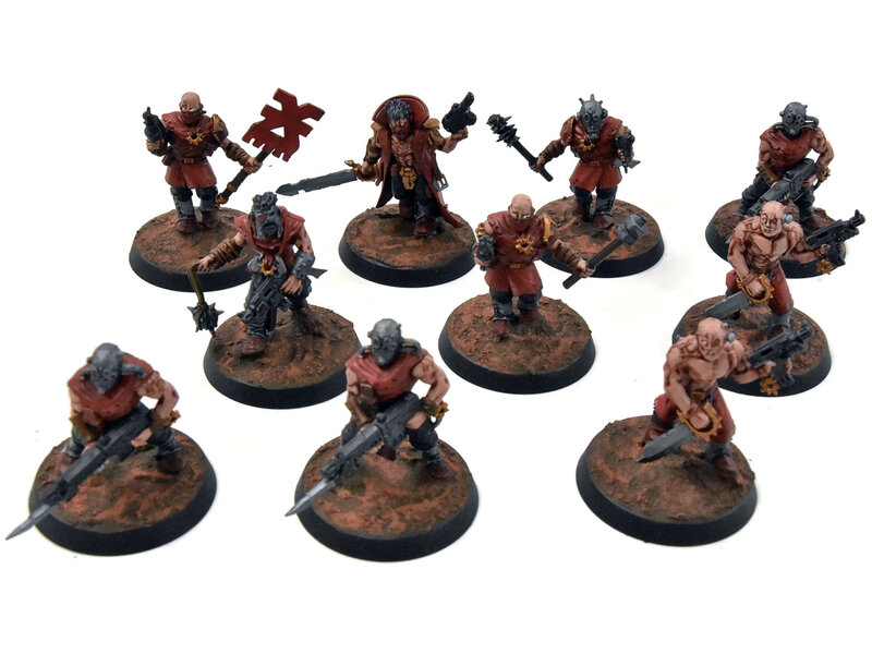 Games Workshop CHAOS SPACE MARINES 10 Cultists #1 WELL PAINTED Warhammer 40K