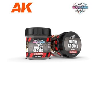 AK Interactive Wargame Battle Ground Terrains Muddy Ground - 100ml (Acrylic)