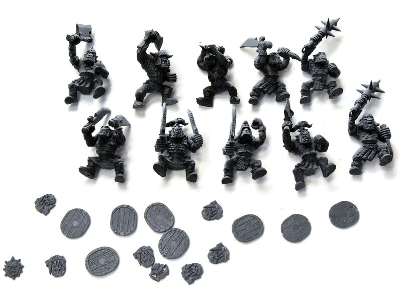 Games Workshop ORCS AND GOBLINS 10 Orc Boy #1 missing 2 shields no base FANTASY