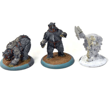 HORDES Northkin Bear Handler & Battle Bears #1 METAL missing 1 head trollbloods