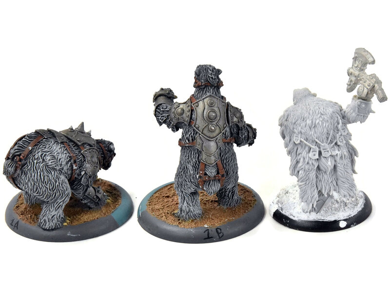 HORDES Northkin Bear Handler & Battle Bears #1 METAL missing 1 head trollbloods