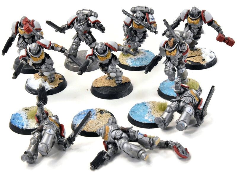 Games Workshop SPACE MARINES 10 Assault Intercessors #1 missing 4 back packs Warhammer 40K