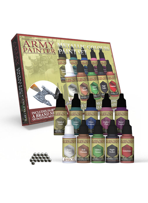 Army Painter Metallic Colours Paint Set with Mixing Balls