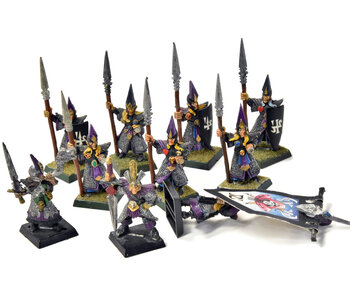 DARK ELVES 10 Spearmen #2 CLASSIC METAL Warhammer Fantasy