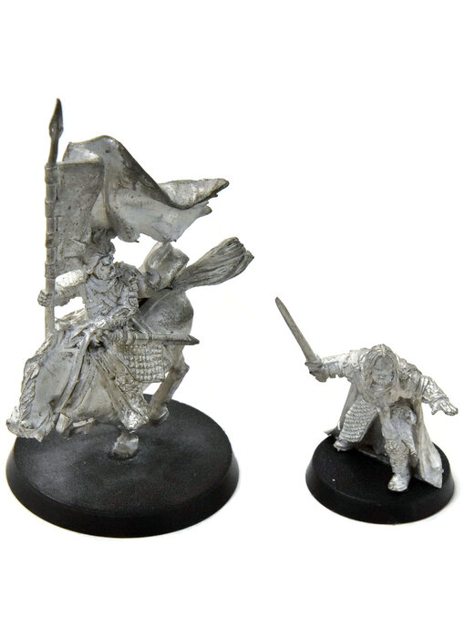 MIDDLE-EARTH Gamling with Banner Foot & Mounted #1 METAL LOTR