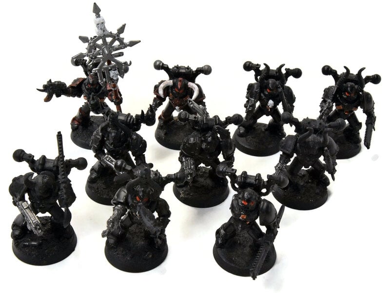 Games Workshop CHAOS SPACE MARINES 10 Chaos Marines #2 Warhammer 40K missing arm