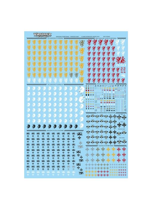 Kingdom Of Bretonnia Transfer Sheet