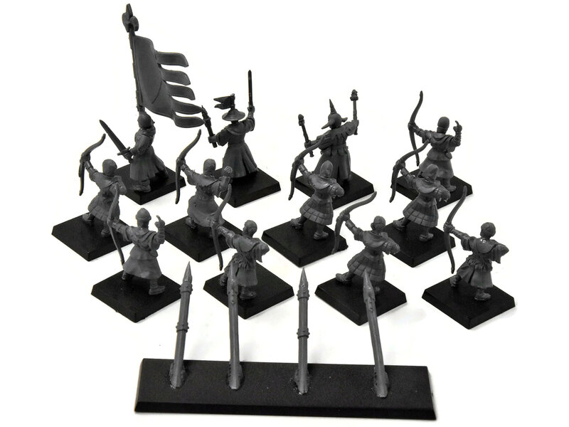 Games Workshop BRETONNIA Old World 12 Peasant Bowmen With Defense Stake #2 Warhammer Fantasy