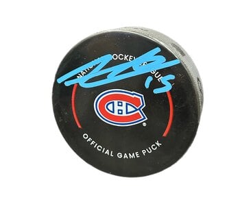 Alex Newhook Autographed Puck - Official