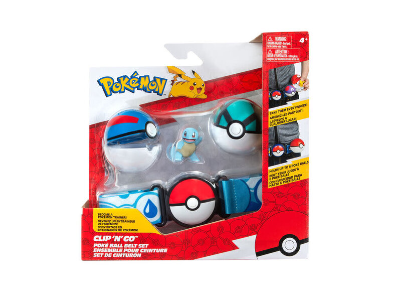 Pokémon Trading cards Pokemon Clip N Go Belt Set - Squirtle + Great Ball And Net Ball