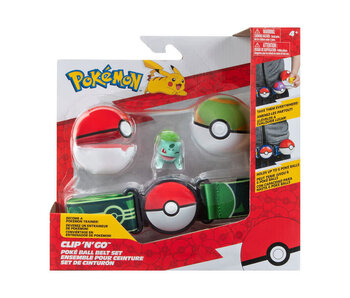 Pokemon Clip N Go Belt Set - Bulbasaur + Poké Ball and Nest Ball