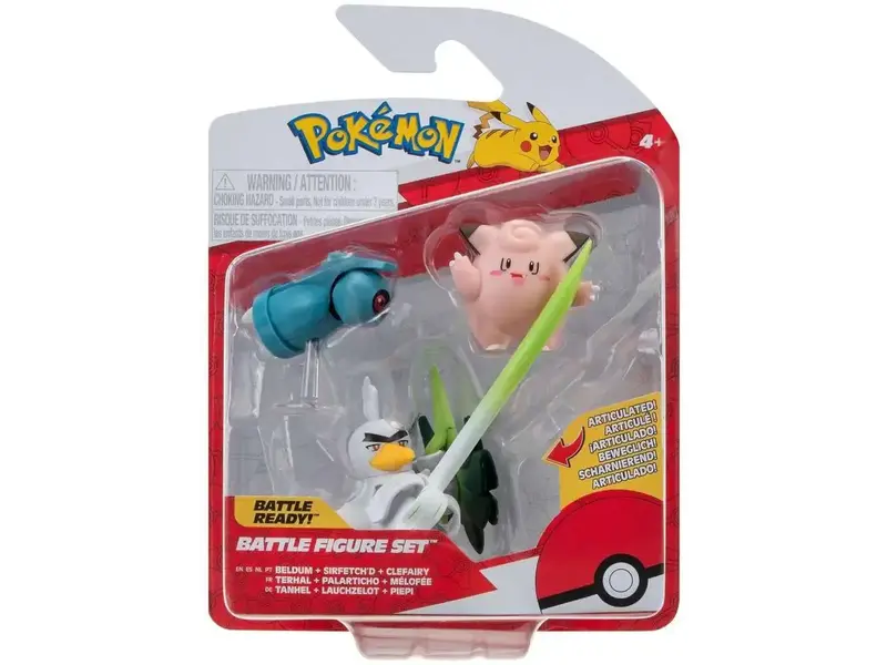 Pokémon Trading cards Pokemon Battle Figure Beldum, Sirfetchd & Clefairy 3-Inch Mini Figure 3-Pack