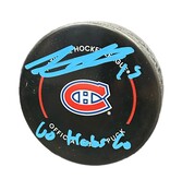 Alex Newhook Autographed & Inscribed Puck - Official