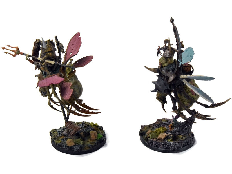 Games Workshop MAGGOTKIN OF NURGLE 2 Plague Drones #1 WELL PAINTED Sigmar Pusgoyle Blightlords