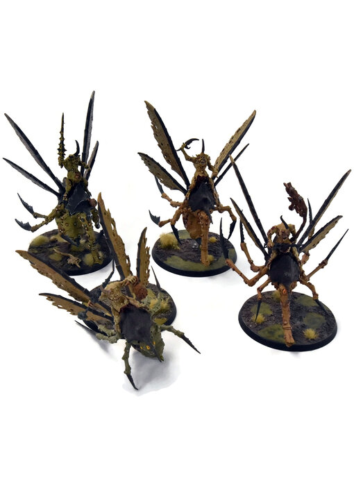 CHAOS DAEMONS 4 Plague Drones #1 Warhammer 40K WELL PAINTED