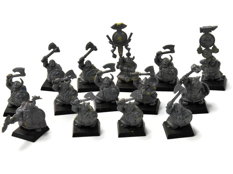 Games Workshop DWARFS 14 Warriors #1 Warhammer Fantasy Skull pass Cleaned