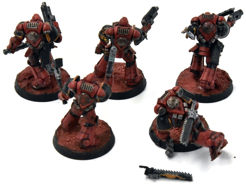 Games Workshop BLOOD ANGELS 5 Assault Intercessors #1 Warhammer 40K WELL PAINTED