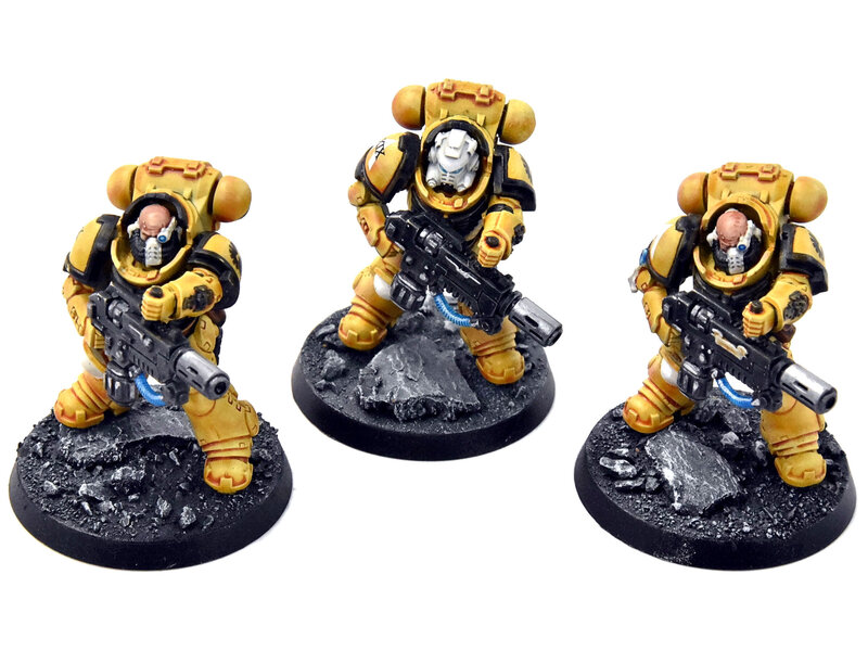 Games Workshop SPACE MARINES Imperial Fists 3 Eradicators #3 WELL PAINTED Warhammer 40K