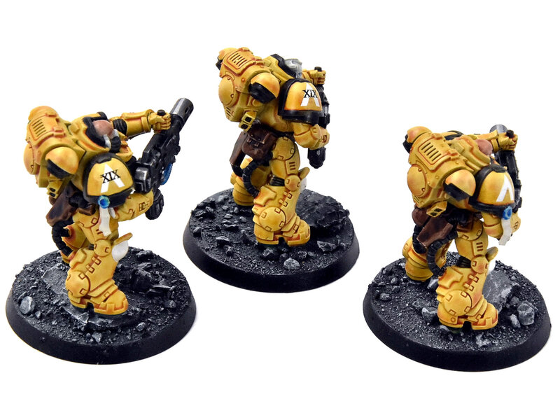 Games Workshop SPACE MARINES Imperial Fists 3 Eradicators #3 WELL PAINTED Warhammer 40K