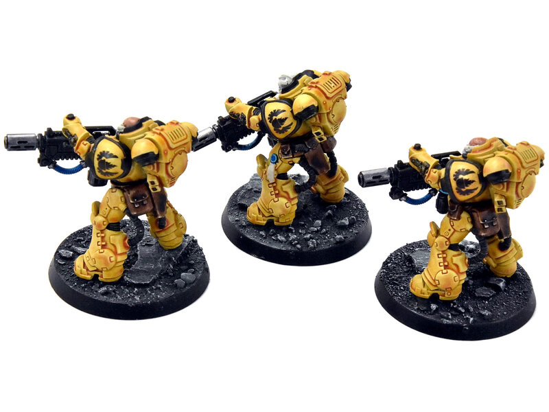 Games Workshop SPACE MARINES Imperial Fists 3 Eradicators #3 WELL PAINTED Warhammer 40K