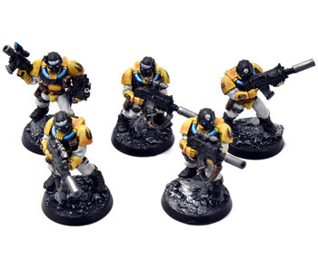 SPACE MARINES Imperial Fists 5 Scout Marines #3 WELL PAINTED Warhammer 40K