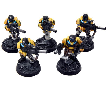 SPACE MARINES Imperial Fists 5 Scout Marines #1 WELL PAINTED Warhammer 40K