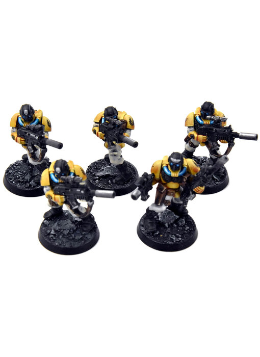 SPACE MARINES Imperial Fists 5 Scout Marines #1 WELL PAINTED Warhammer 40K