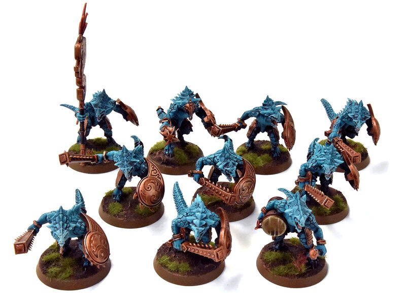 Games Workshop SERAPHON 10 Saurus Warriors #1 PRO PAINTED Sigmar