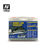 Vallejo Basic Color Model Air Set With Case Paint Set (29 Colors & Airbrush) (71.172)