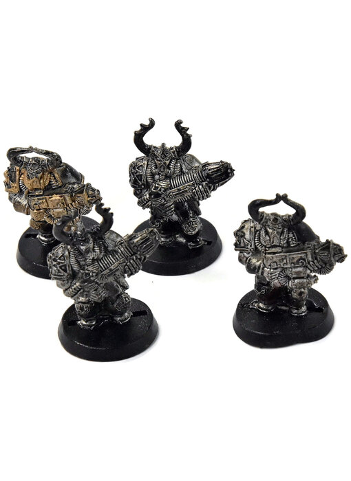 CHAOS SPACE MARINES 4 Chaos Marines With Special Weapons METAL missing backpack