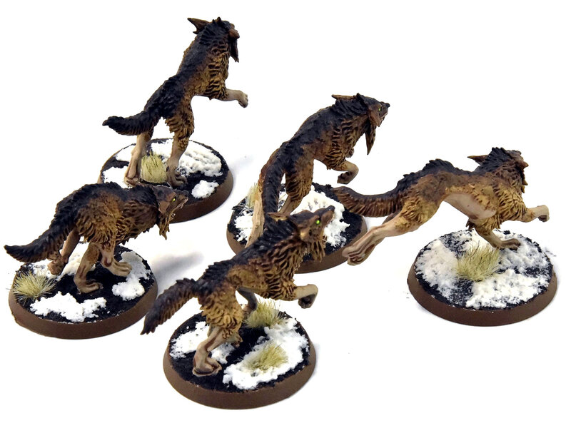 Games Workshop SPACE WOLVES 5 Fenrisian Wolves #1 WELL PAINTED Warhammer 40K