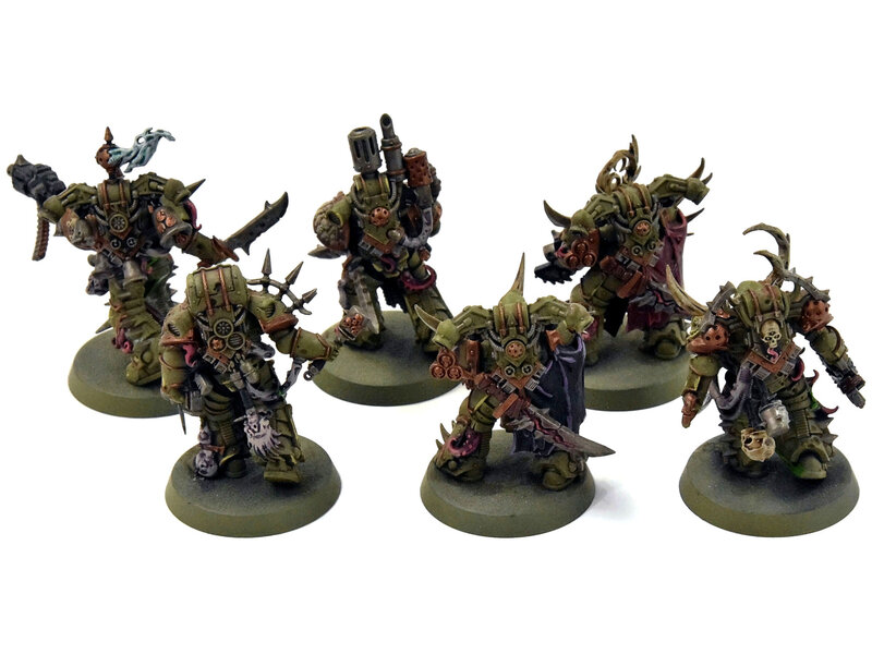 Games Workshop DEATH GUARD 6 Plague Marines #3 WELL PAINTED Warhammer 40K