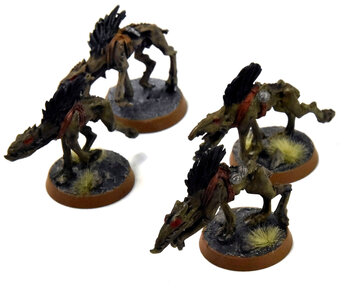 TAU EMPIRE 4 Kroot Hounds #1 WELL PAINTED Warhammer 40K