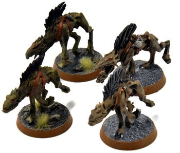 TAU EMPIRE 4 Kroot Hounds #3 WELL PAINTED Warhammer 40K