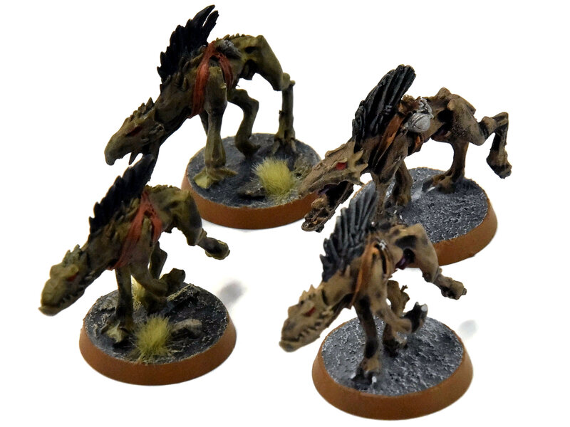 Games Workshop TAU EMPIRE 4 Kroot Hounds #3 WELL PAINTED Warhammer 40K