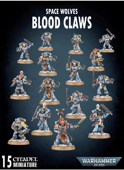 Space Wolves Wolves Pack (15 miniatures) White Generic Box