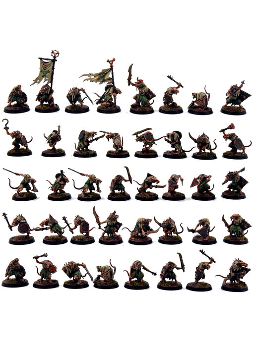 SKAVEN 40 Clanrats Skaventide Side Sigmar PRO PAINTED
