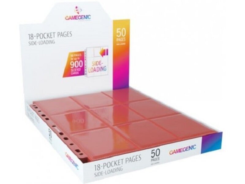 Gamegenic Pages - Sideloading 18-Pocket Display - Red (50)