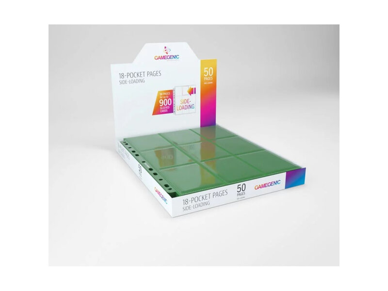 Gamegenic Pages - Sideloading 18-Pocket Display - Green (50)