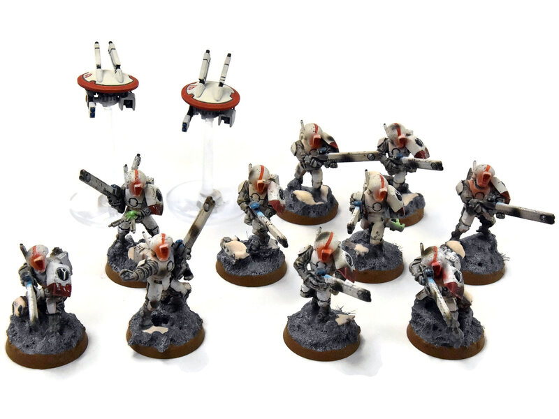 Games Workshop TAU EMPIRE 10 Fire Warriors #2 WELL PAINTED Warhammer 40K