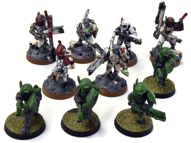 Games Workshop TAU EMPIRE 10 Fire Warriors #8 MIX PAINT Warhammer 40K