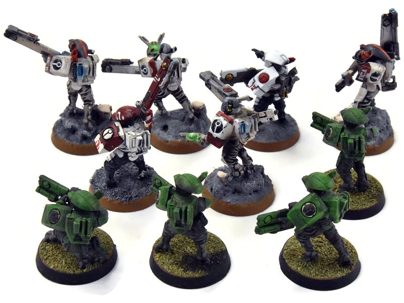 Games Workshop TAU EMPIRE 10 Fire Warriors #8 MIX PAINT Warhammer 40K